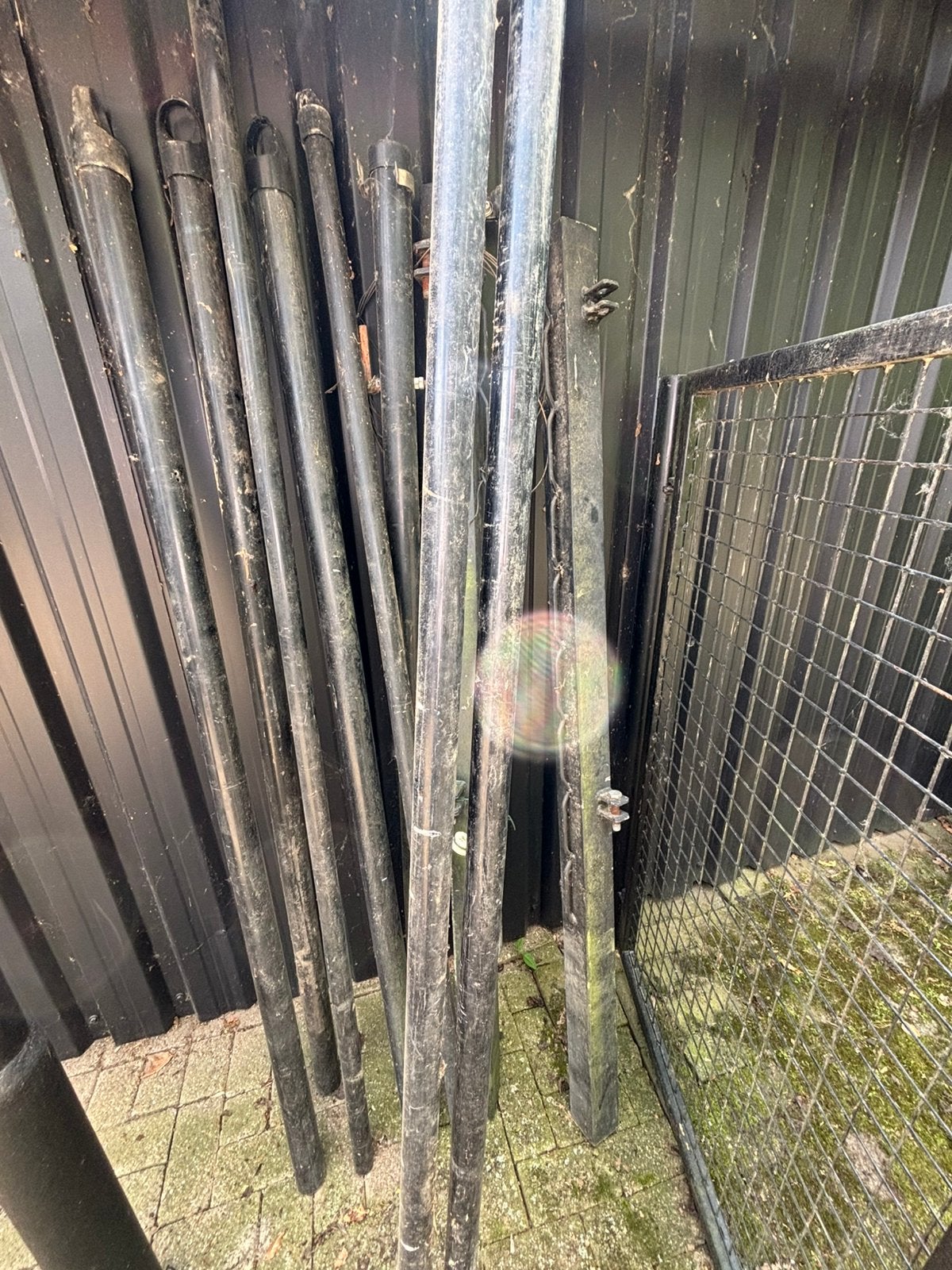 Palen ijzer voor hekwerk, Tuin en Terras, Tuinpoorten, Ophalen, Gebruikt, 100 tot 150 cm, IJzer