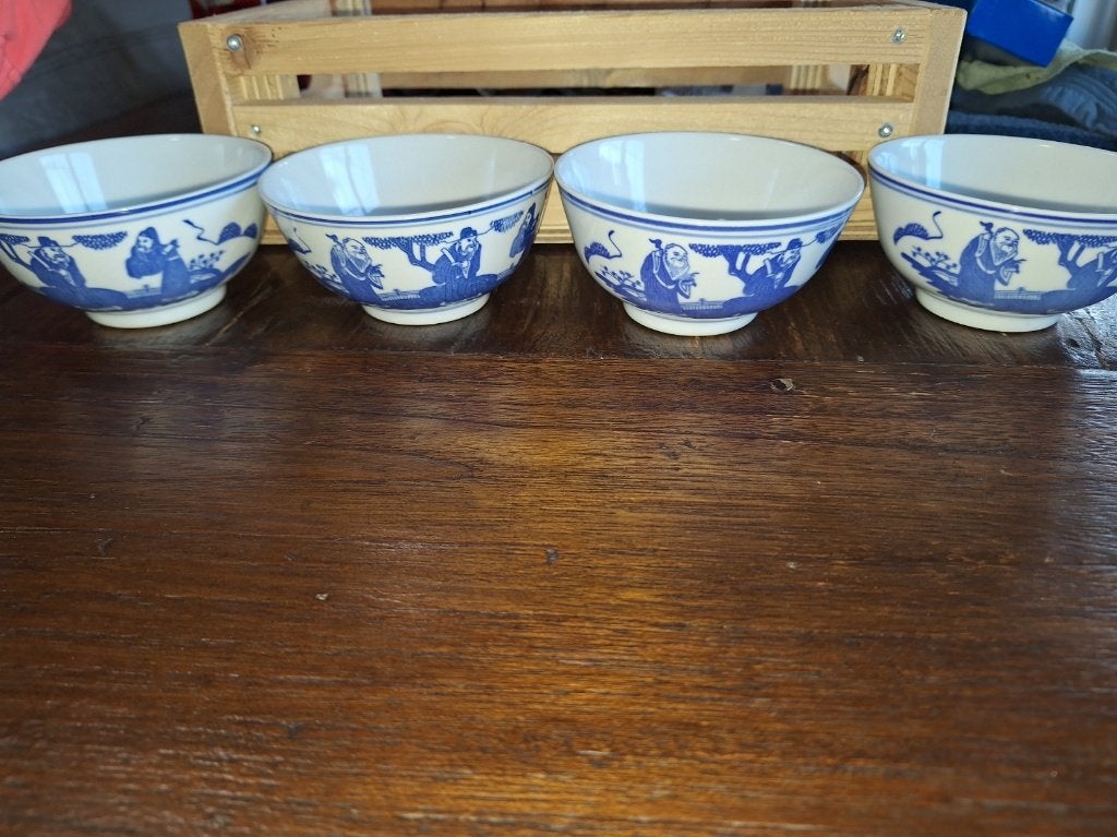 4 x Chinese rijst schaaltjes, Schaal, Rond, Ophalen of Verzenden, Zo goed als nieuw