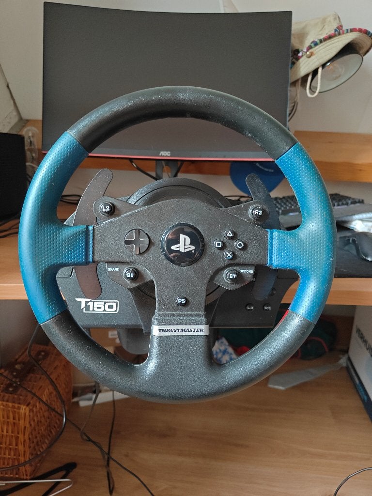 Thrustmaster T150 RS Blauw, Zwart, Ophalen, Zo goed als nieuw, Stuur of Pedalen, PlayStation 3