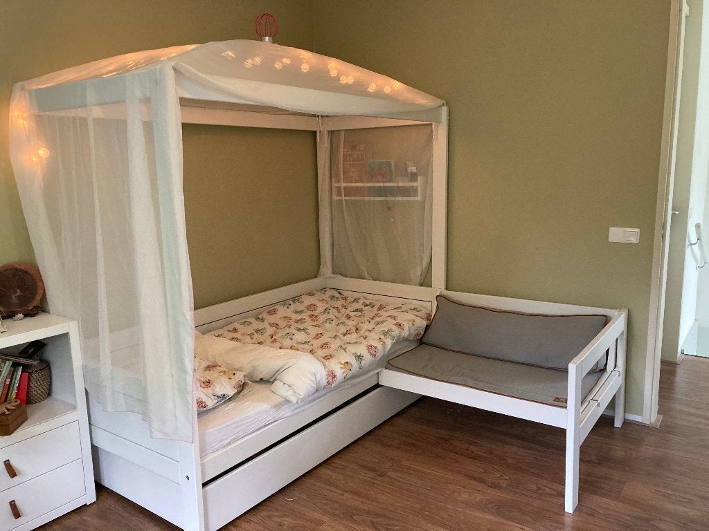 Lifetime Kids hemelbed + bankje, Ophalen, Lattenbodem, 180 cm of meer, 100 cm of meer