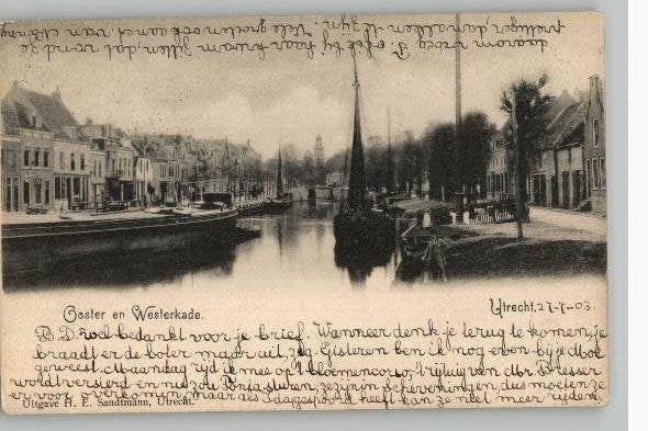 Utrecht Ooster-en Westerkade st 1903 TOPKRT H.E. Sandtmann, Ophalen of Verzenden, Voor 1920, Gelopen, Utrecht