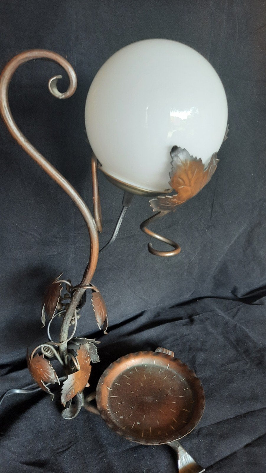 Druiventros met ranken tafellamp, lees de beschrijving, Bruin, Ophalen of Verzenden, Zo goed als nieuw, Glas