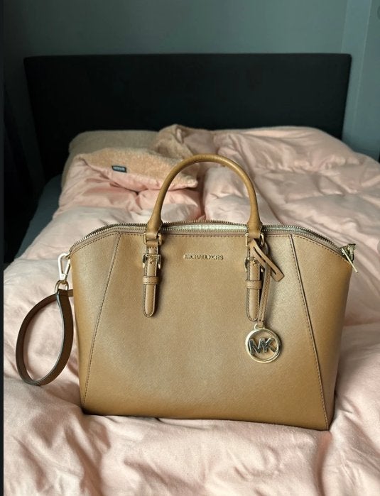 Michael Kors Ciara tas bruin, Ophalen of Verzenden, Gebruikt, Bruin, Handtas