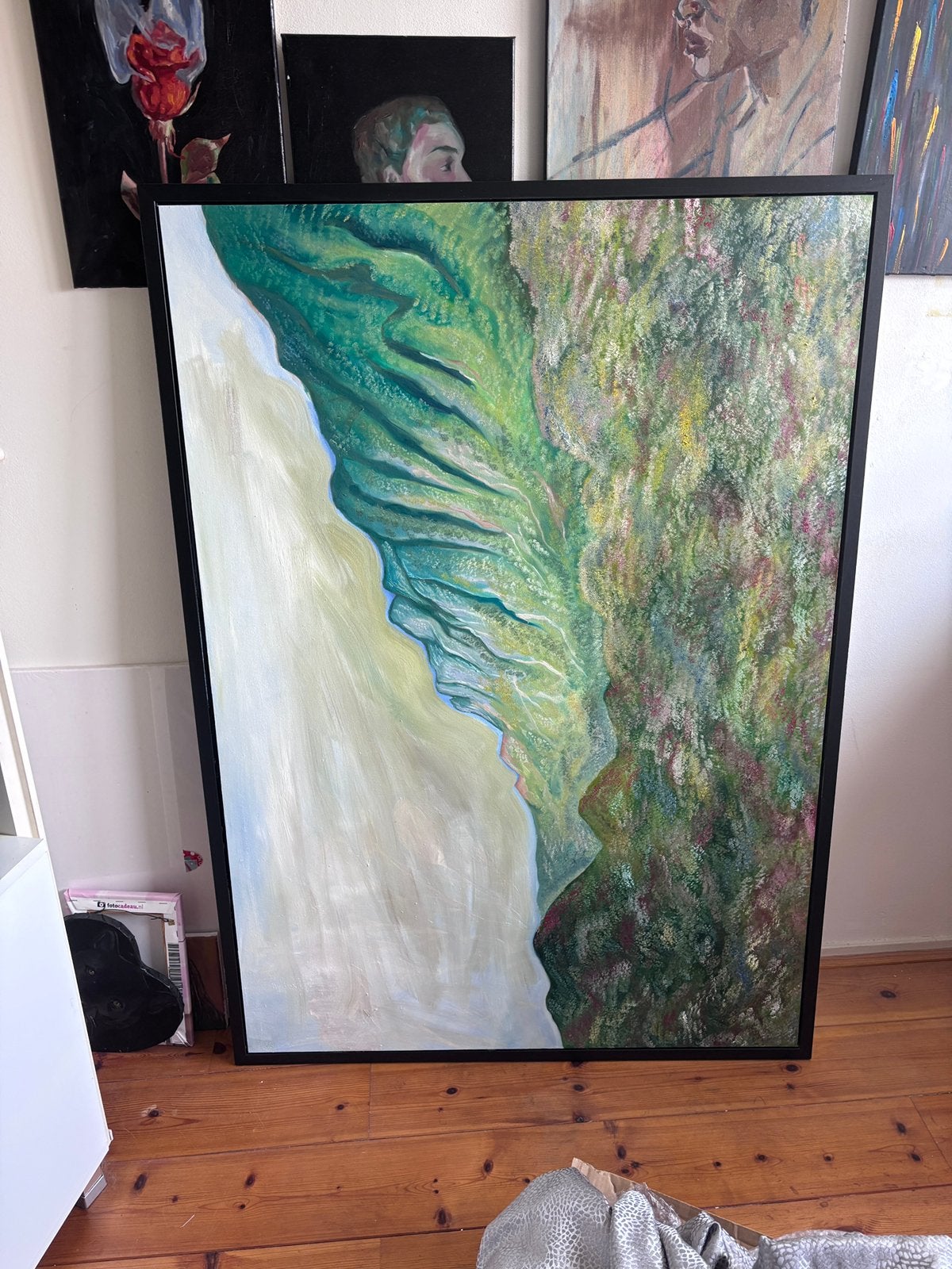 Uniek Olieverfschilderij Berglandschap 120x80 cm, Ophalen