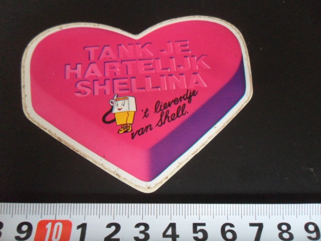 sticker tank je hartelijk SHELLINA 't lieverdje van shell *, Ophalen of Verzenden, Zo goed als nieuw