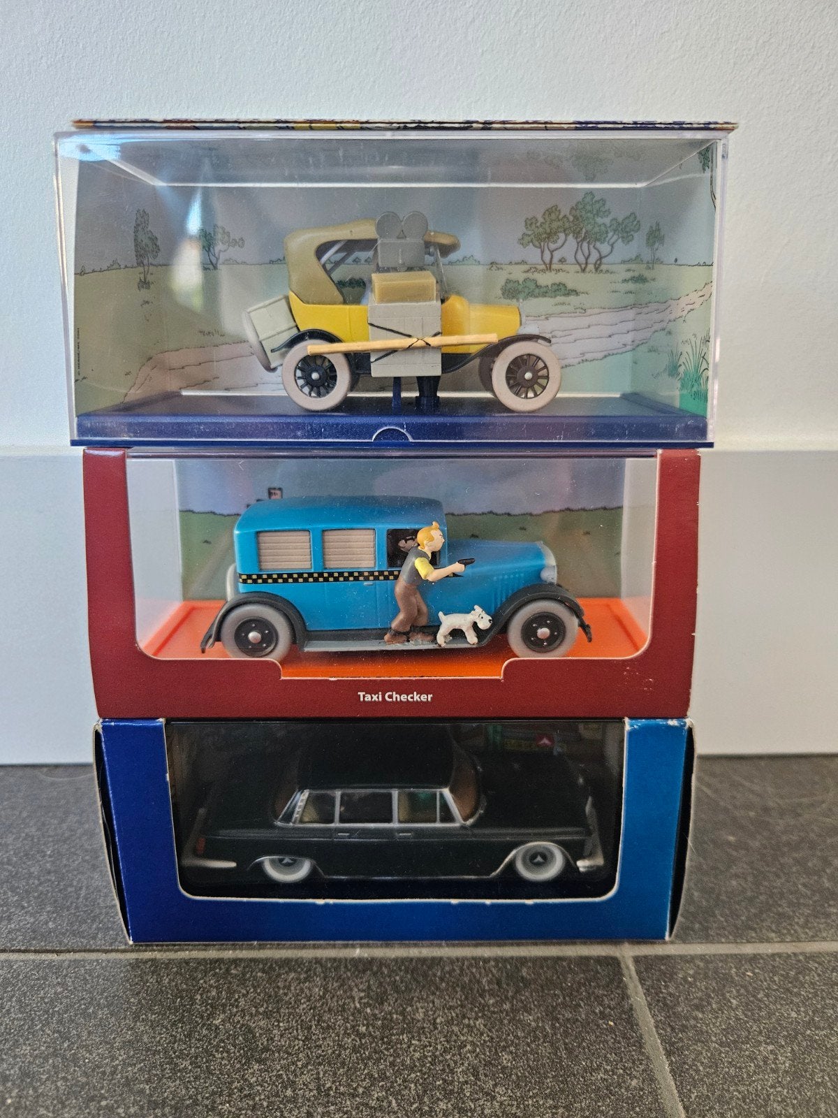 Te koop 3 Tintin Kuifje miniatuur auto's. 1:43. Merk Atlas, Ophalen of Verzenden, Kuifje, Zo goed als nieuw, Overige typen