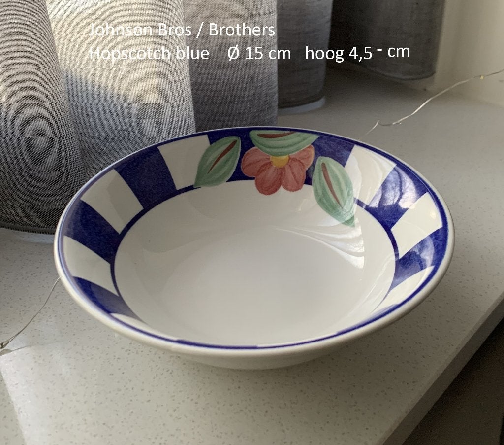 blauw schaaltje, kommetje, kom, Hopscotch blue, Johnson Bros, Huis en Inrichting, Ophalen of Verzenden, Zo goed als nieuw, Bord(en)