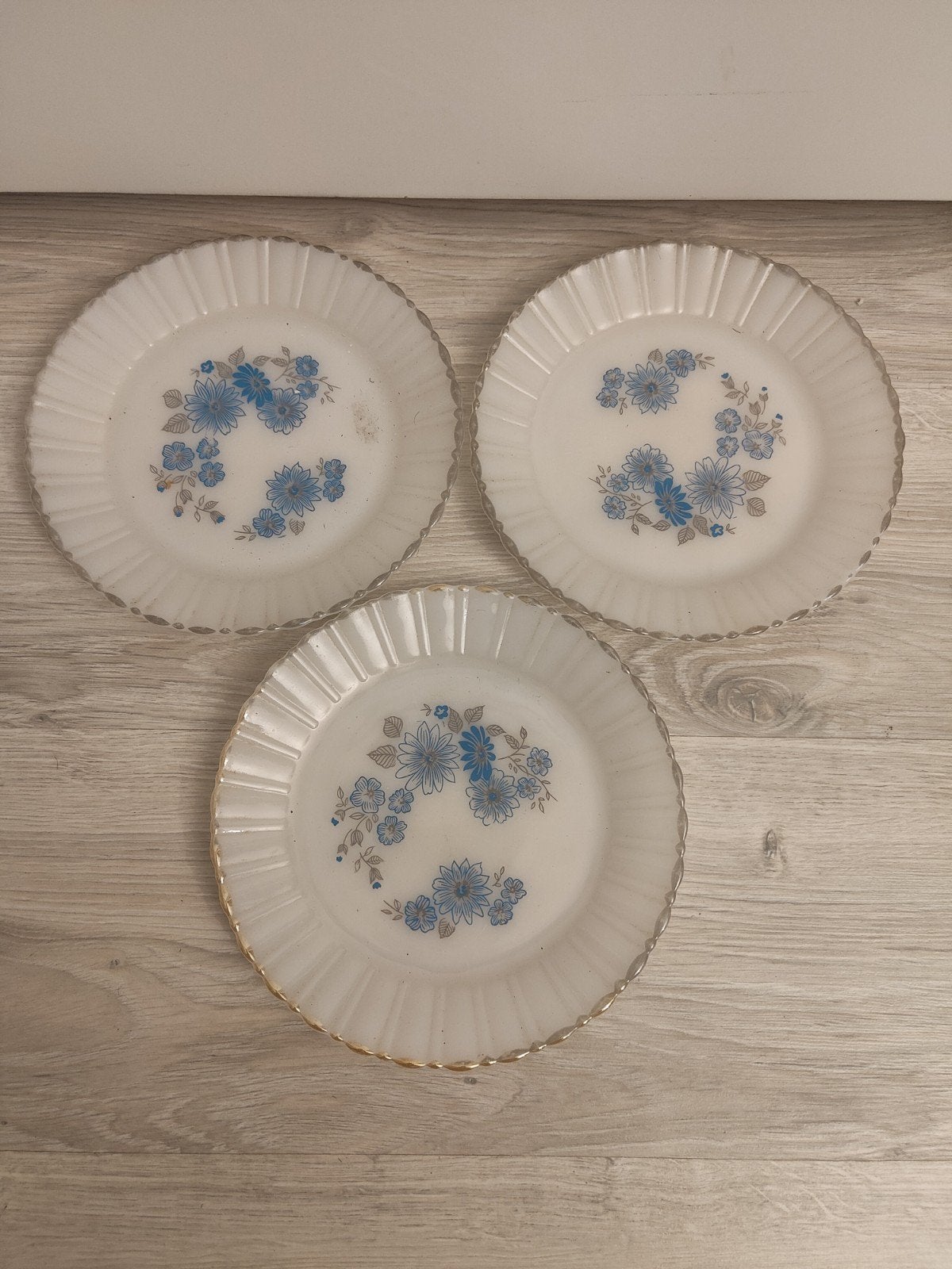 Set van 3 vintage Termocrisa Mexico borden met bloemen, Ophalen of Verzenden