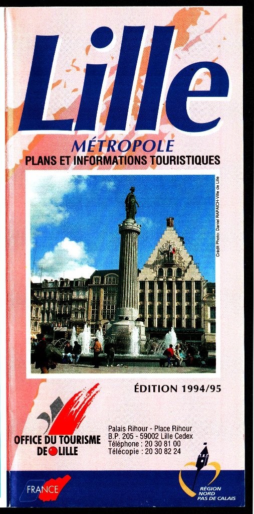 stadsplattegrond Lille 1994 (MAP 9), Boeken, Atlassen en Landkaarten, Frankrijk, Ophalen of Verzenden, 1800 tot 2000, Landkaart
