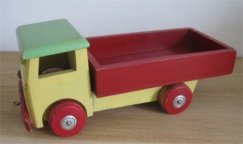 Antiek speelgoed, houten vrachtauto (jaren '50), Antiek en Kunst, Antiek | Speelgoed, Ophalen of Verzenden