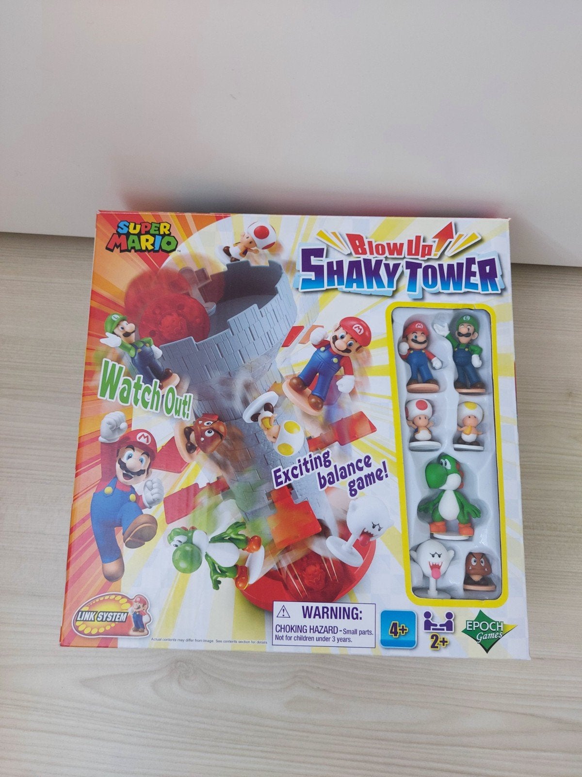 Super Mario Blow up! Shaky Tower balans spel, Ophalen, 10 tot 50 stukjes, Zo goed als nieuw