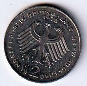 2  mark  1973  J  Duitsland. km. 124, Ophalen of Verzenden, Duitsland, Losse munt