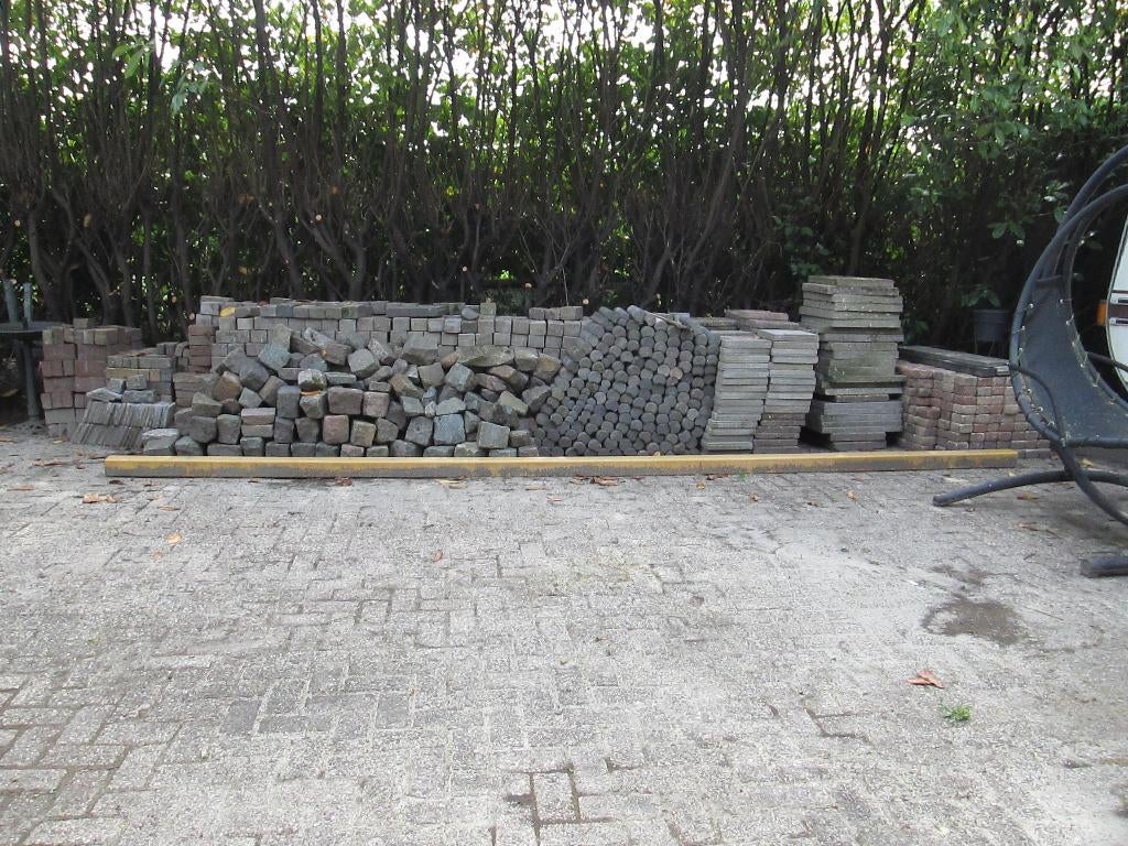 partij straat werk keien stenen  50euro, Tuin en Terras, Ophalen, Gebruikt, Beton, Terrastegels
