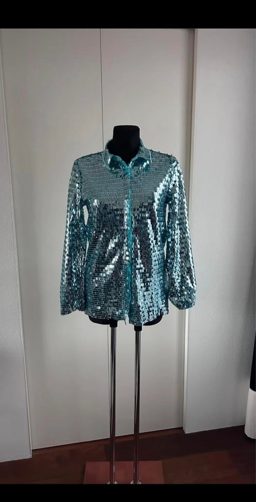 Ambika Pailletten Blouse - Blauw/Groen, Kleding | Dames, Blouses en Tunieken, Blauw, Nieuw, Ophalen of Verzenden, Maat 36 (S)