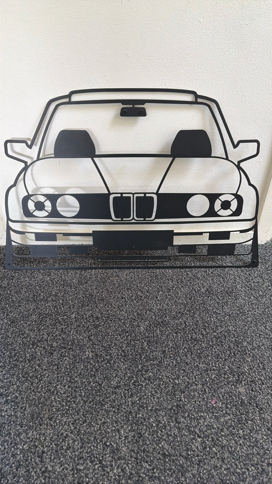 Metalen BMW E30 Decoratie - Wandkunst voor Autoliefhebbers, Metaal, Industrieel, Zwart, Ophalen of Verzenden