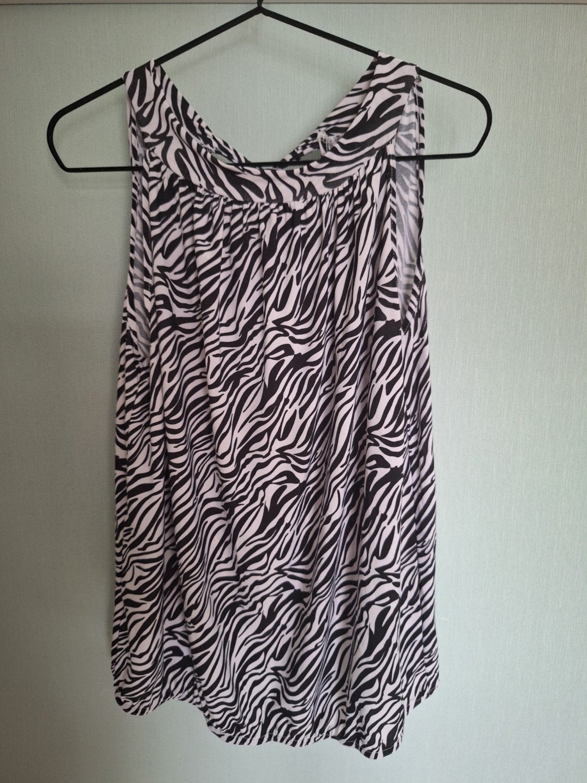 Zebraprint mouwloze haltertop, Kleding | Dames, Maat 38/40 (M), Zwart, Ophalen of Verzenden, Zonder mouw