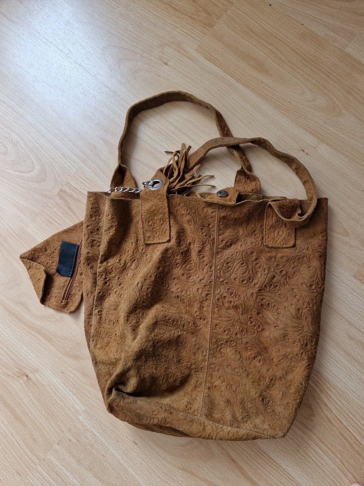 tas bruin suede, Ophalen of Verzenden, Gebruikt, Bruin, Shopper