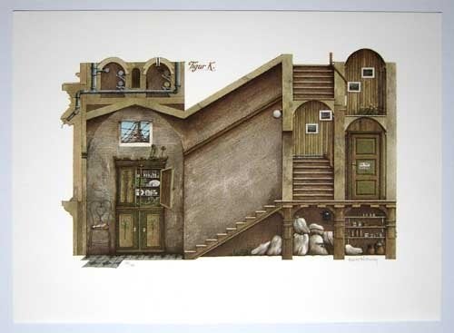 Bengt Böckman - Basement - Litho Handgesign., Ophalen of Verzenden