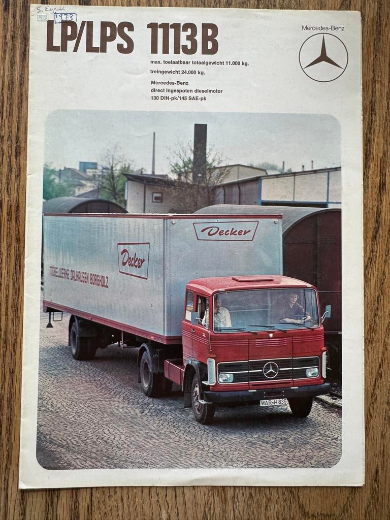 Mercedes uitklapfolder LP-LPS 1113B vrachtwagens, Ophalen of Verzenden