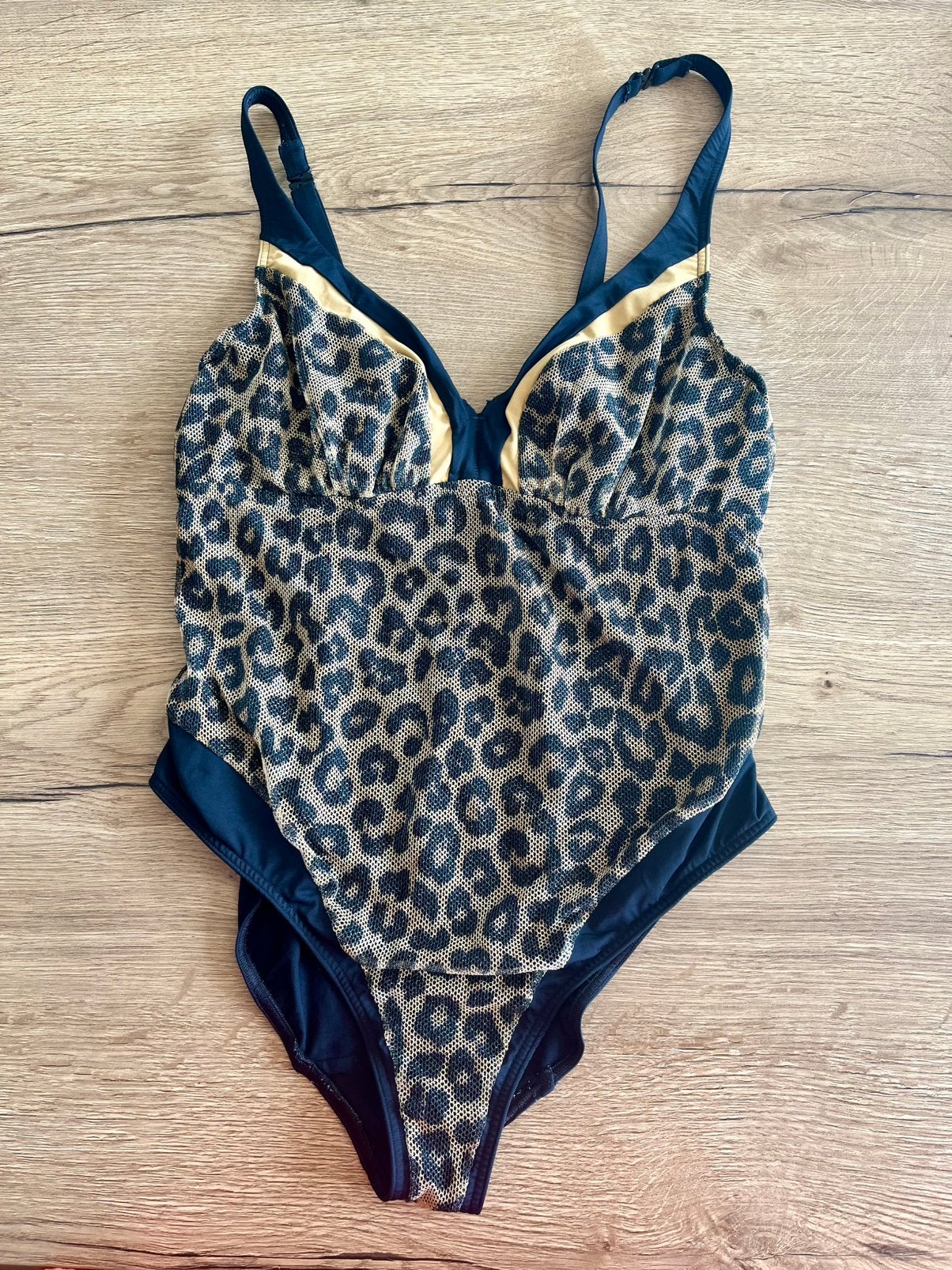 Prima donna 85C badpak dierenprint zwart goud lurex draad, Overige kleuren, Verzenden, Badpak, Gedragen