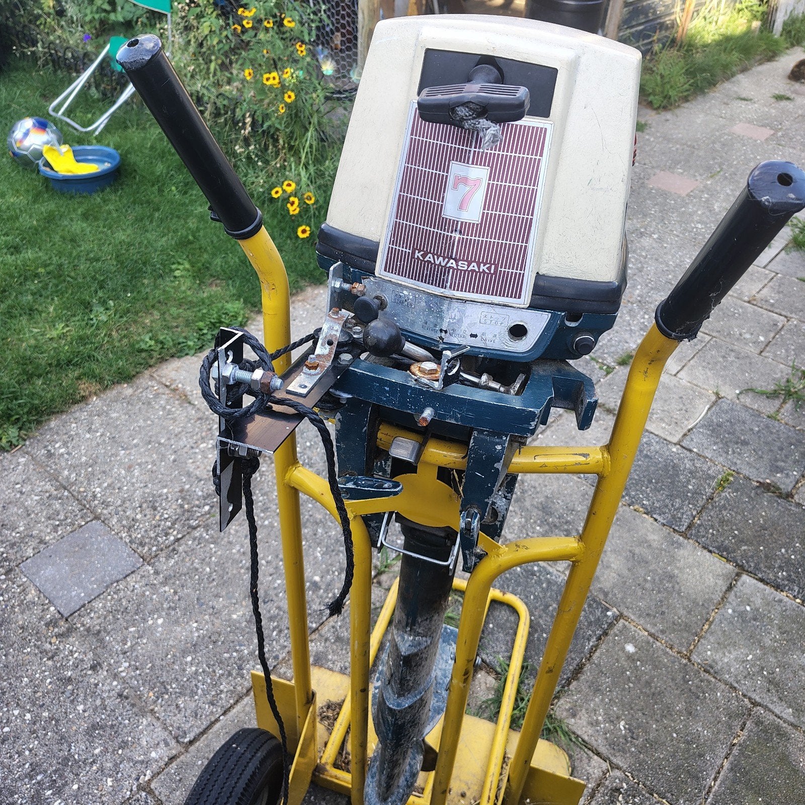 Kawasaki buitenboordmotor 7 pk loop of sloop, Ophalen, Gebruikt