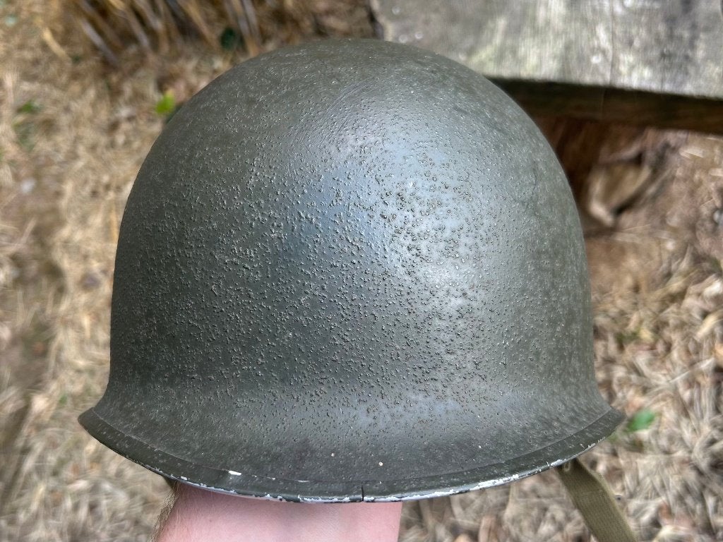 Amerikaanse M1 helm WO2 Swivel Bale, Verzamelen, Ophalen of Verzenden, Amerika, Helm of Baret