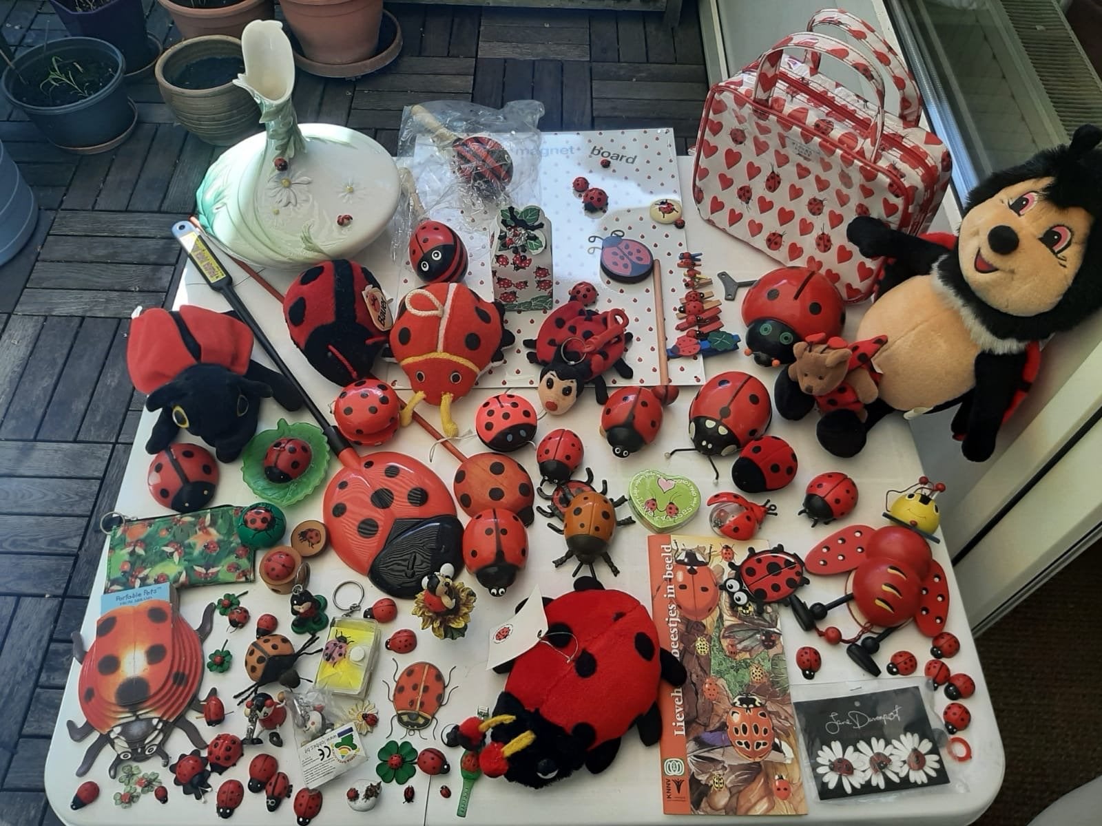 Verzameling lieveheersbeestjes decoratie, Ophalen, Gebruikt