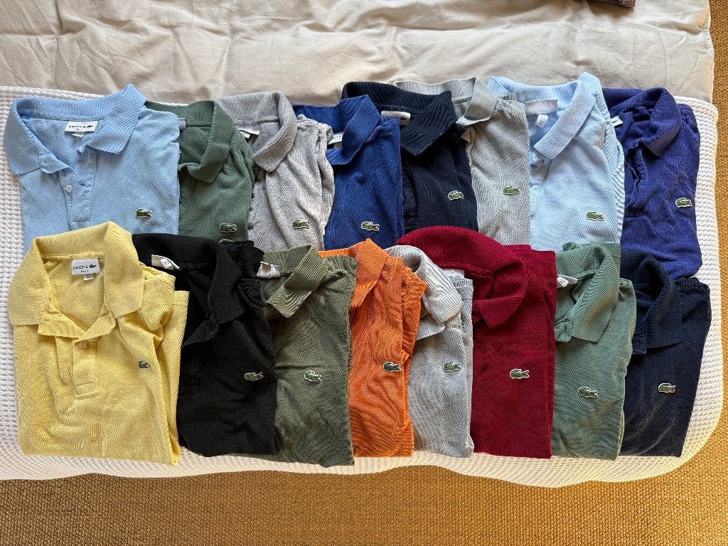 16 originele Lacoste poloshirts maat 5 slim fit, Ophalen, Overige kleuren, Lacoste, Overige maten
