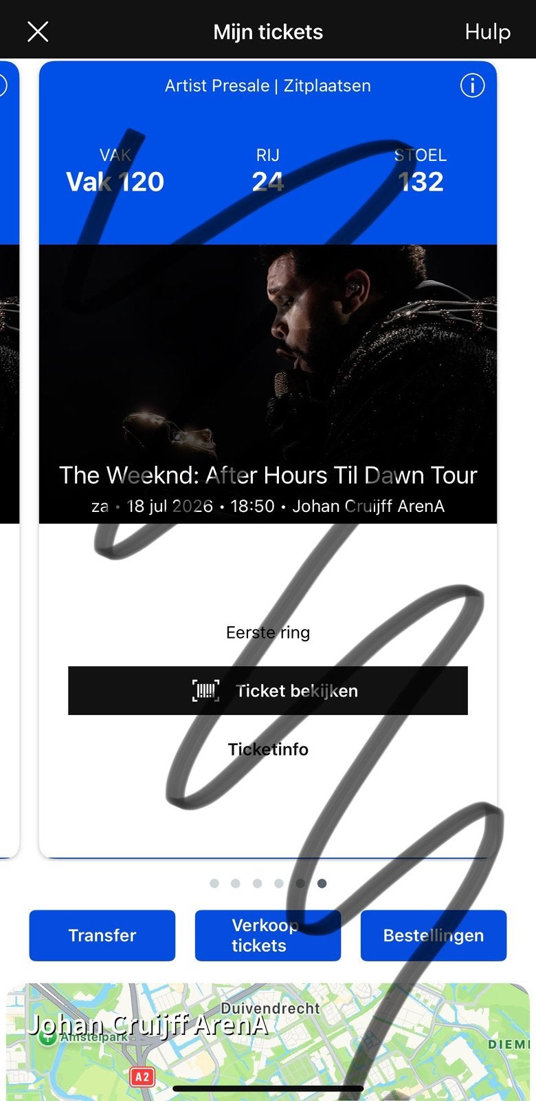 2 x The Weeknd Tour tickets - 18 juli 2026 – Vak 120, rij 24, Tickets en Kaartjes, Twee personen, Juli