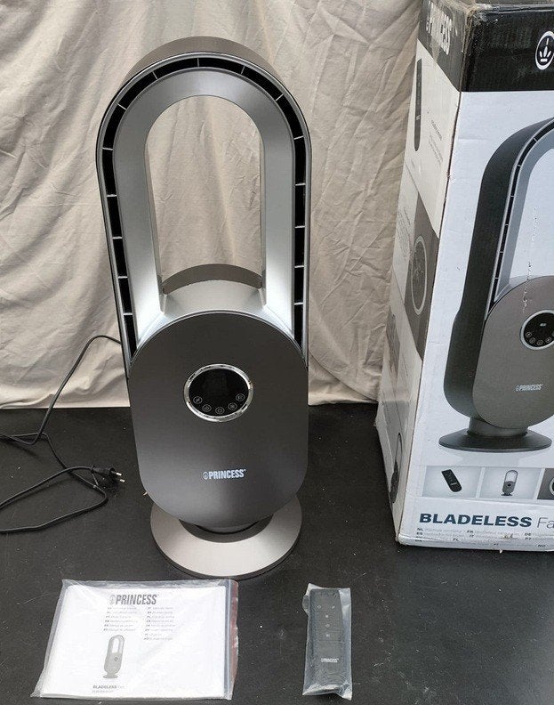 Princess bladloze ventilator 45W LED display stil & krachtig, Ophalen of Verzenden, Ventilator met afstandsbediening, Zo goed als nieuw