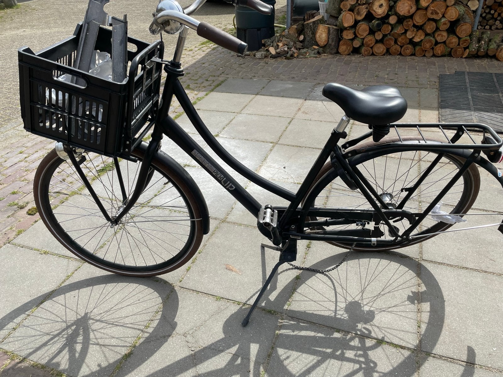 Sparta pickup fiets 28 inch met krat, onderdelen fiets, Ophalen, Terugtraprem, Sparta, 53 tot 56 cm