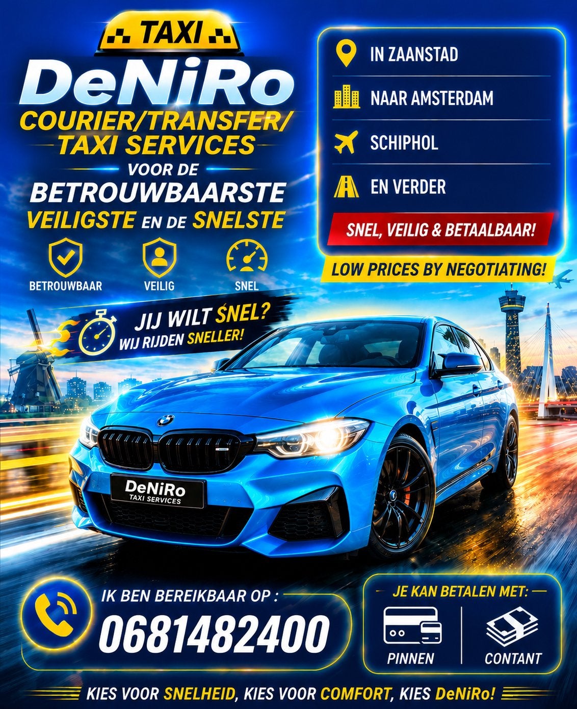 Taxi/Transfers and delivery  services Amsterdam/Zaandam, Chauffeursdiensten