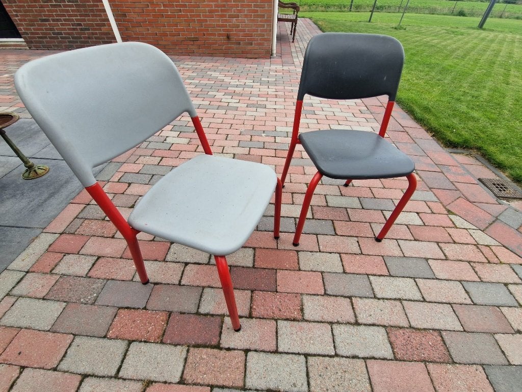 stapelstoelen, Ophalen of Verzenden, Gebruikt, Metaal, Vijf, Zes of meer stoelen