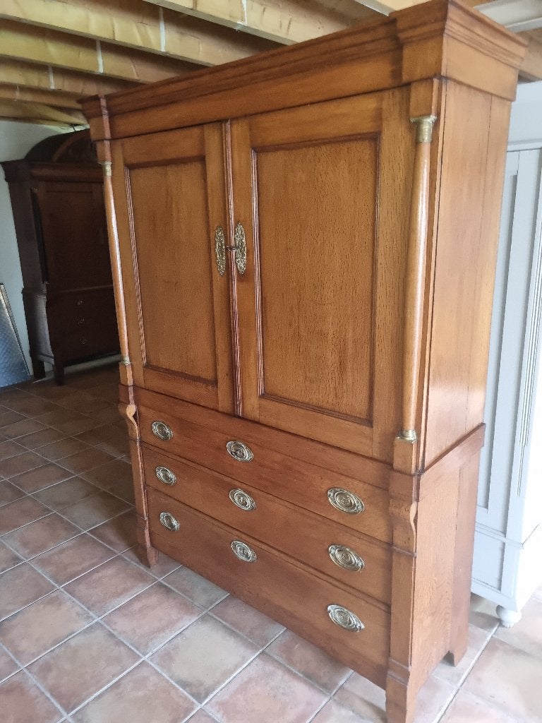 Prachtig Antiek Eiken Empire Kabinet Kleine Maat, Antiek en Kunst, Ophalen