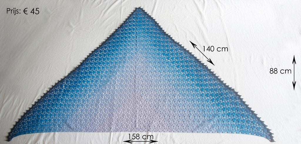 Zelf gehaakte omslagdoek sjaal shawl 100% katoen, Kleding | Dames, Gelegenheidskleding, Overige typen, Blauw, Maat 46/48 (XL) of groter