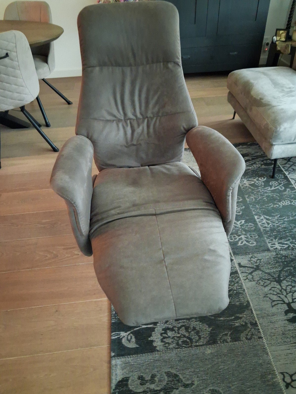relaxfauteuil microleder, Ophalen, Zo goed als nieuw, 50 tot 75 cm, Leer