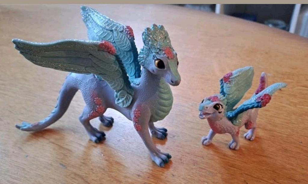 Schleich Bayala Bloemendraken mama en baby, Kinderen en Baby's, Speelgoed | Actiefiguren, Ophalen of Verzenden, Zo goed als nieuw