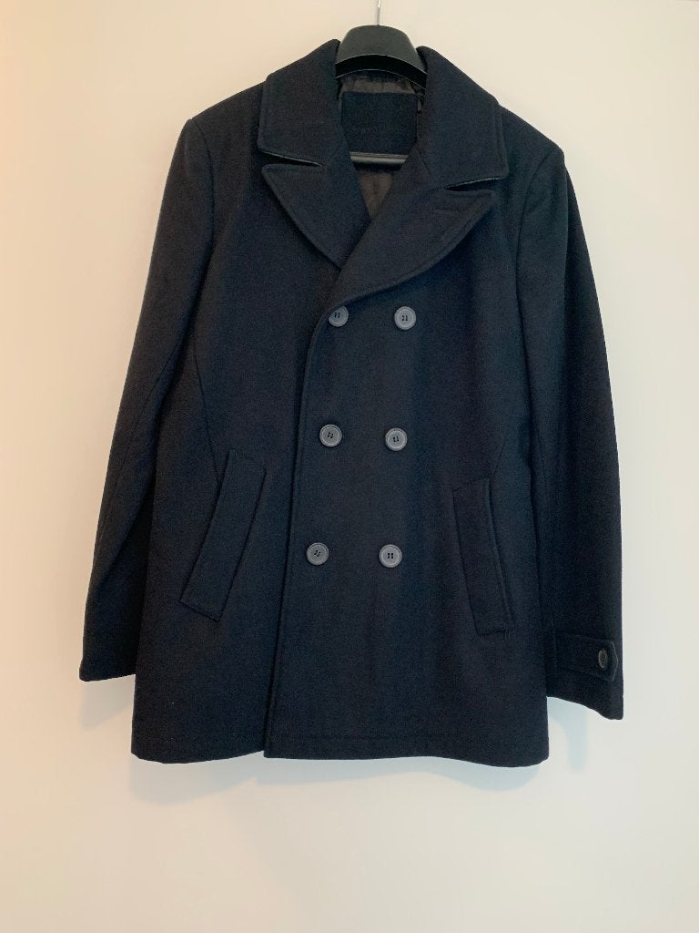 Herenmantel (Angelo Litrico/C&A), donkerblauw, maat 48/M, Kleding | Heren, Angelo Litrico, Ophalen of Verzenden, Zo goed als nieuw