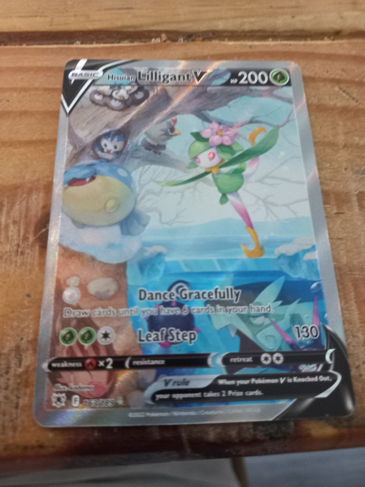 Lilligant v pokemon kaart., Ophalen of Verzenden, Zo goed als nieuw, Losse kaart, Foil