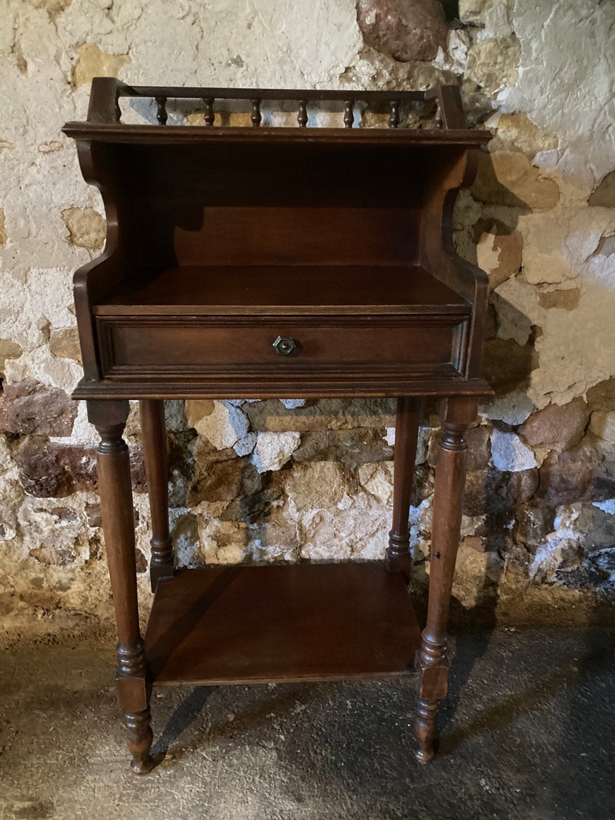 Brocante Frans houten kastje met lade, Ophalen