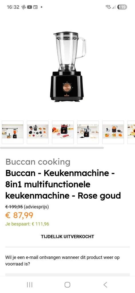 BUCCAN  8-1-Kitchen Machine. 750 W. Nieuw in doos., Ophalen of Verzenden, Nieuw