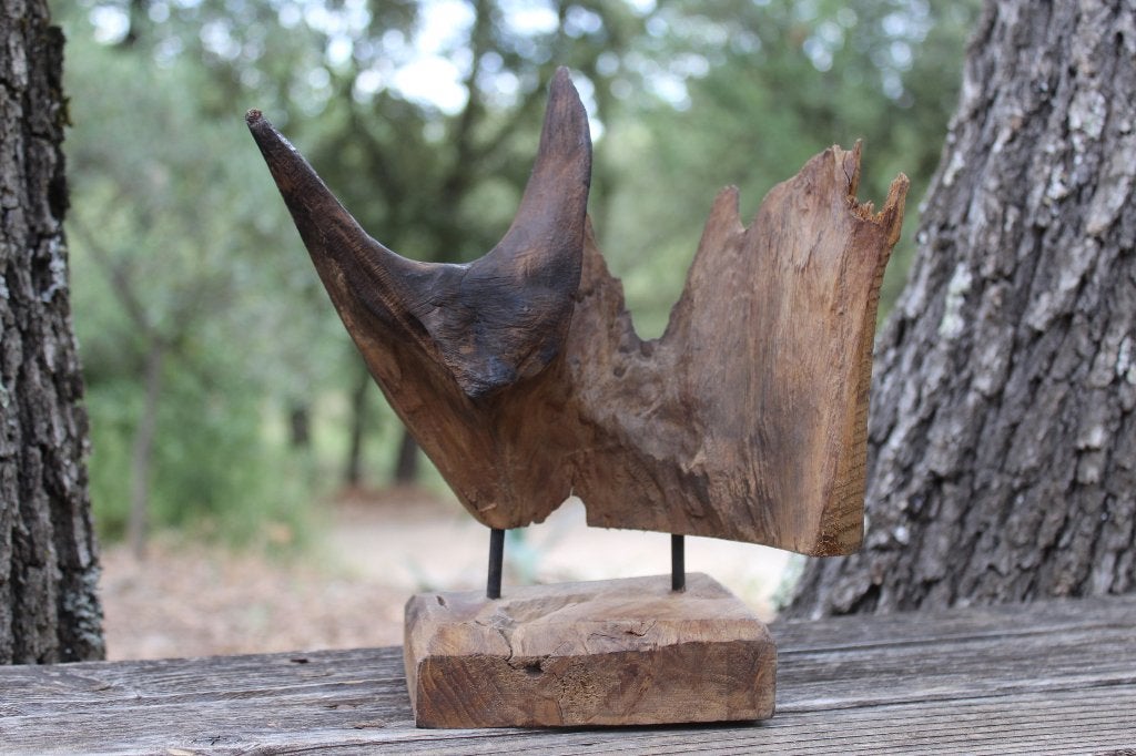 Brocante - Bijzondere houten sculptuur!, Ophalen of Verzenden, Handgemaakt, Beeld, Hout