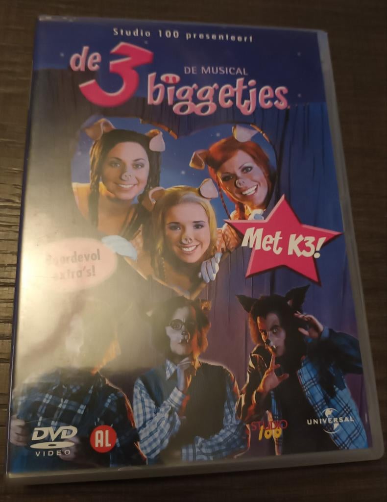 Dvd De 3 Biggetjes k3, Cd's en Dvd's, Alle leeftijden, Ophalen of Verzenden, Zo goed als nieuw