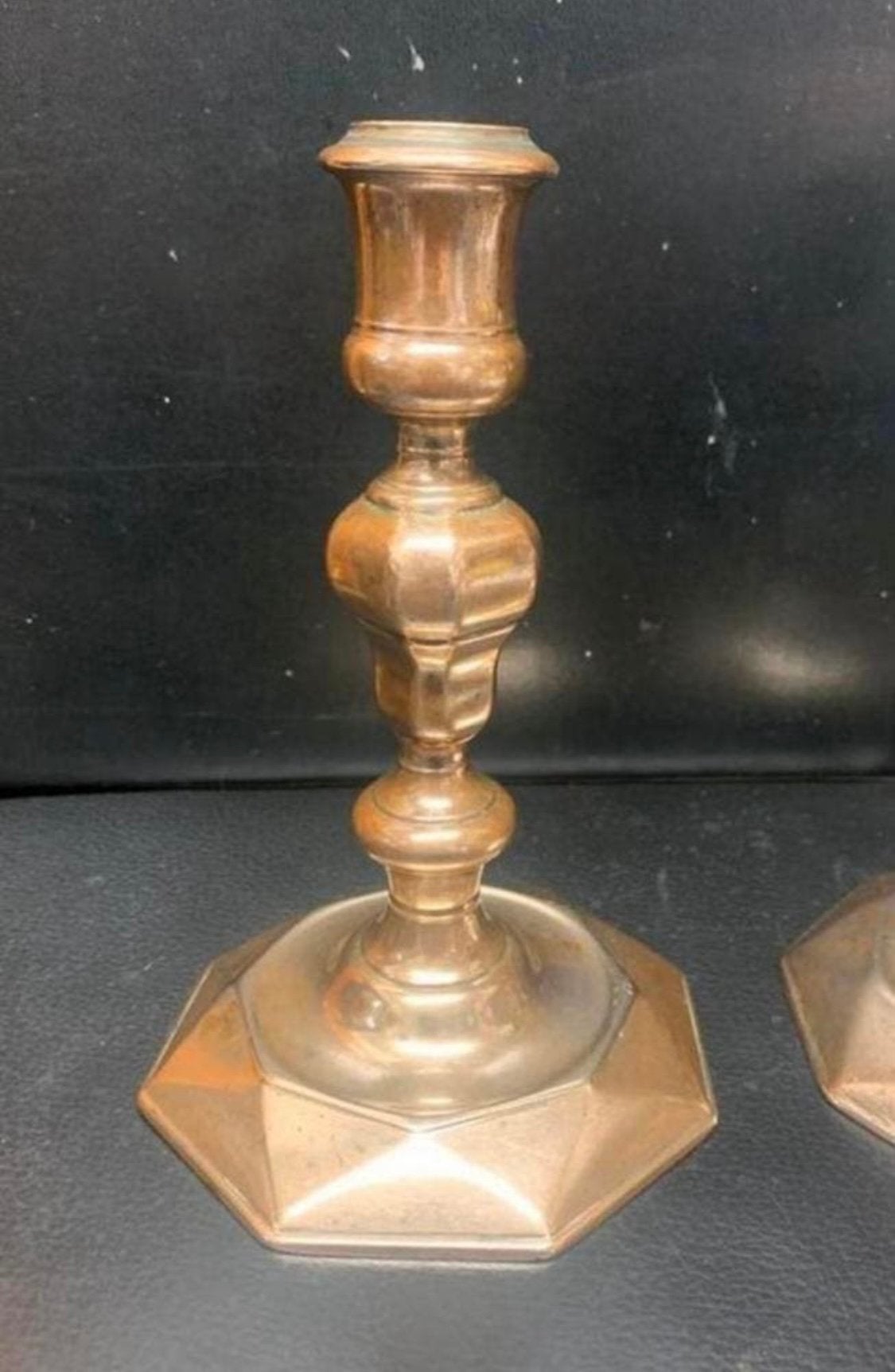 Kandelaar antieke 18e eeuwse rood koperen bronzen kandelaars, Verzenden