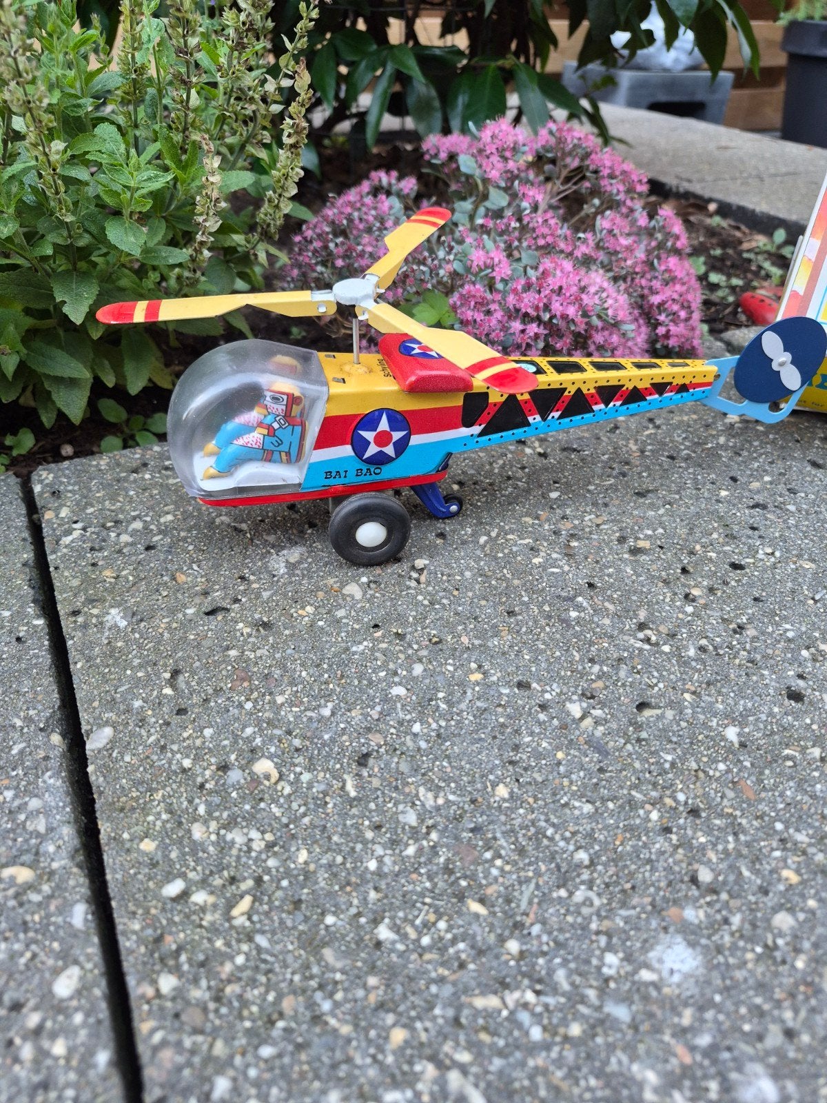 antiek speelgoed blik helikopter onbespeeld, Ophalen of Verzenden