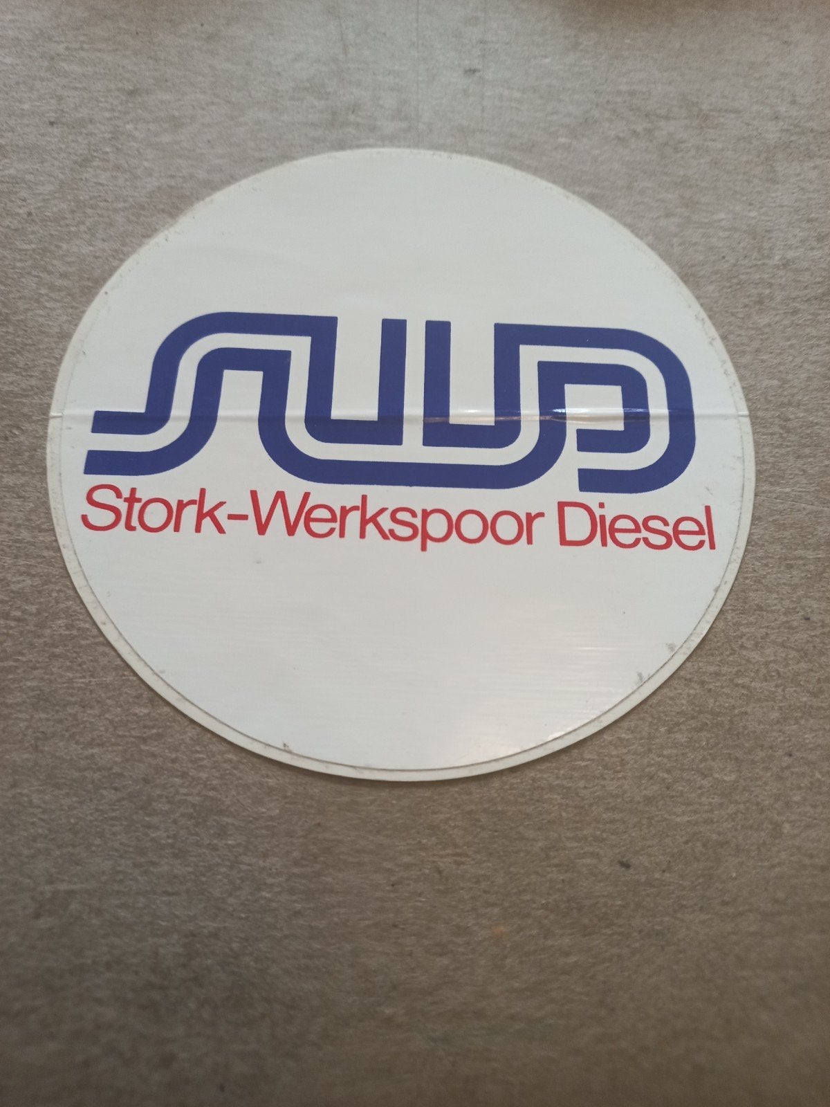Vintage Stork-Werkspoor Diesel sticker/embleem, Verzamelen, Ophalen of Verzenden, Gebruikt