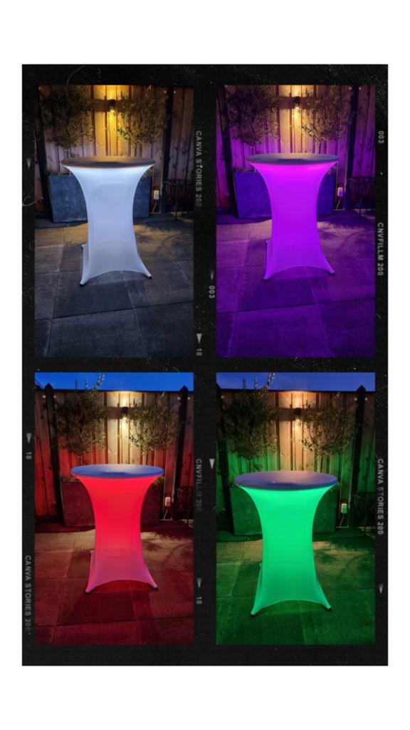 Te Huur:statafels met led verlichting en meer, Ophalen of Verzenden, Nieuw