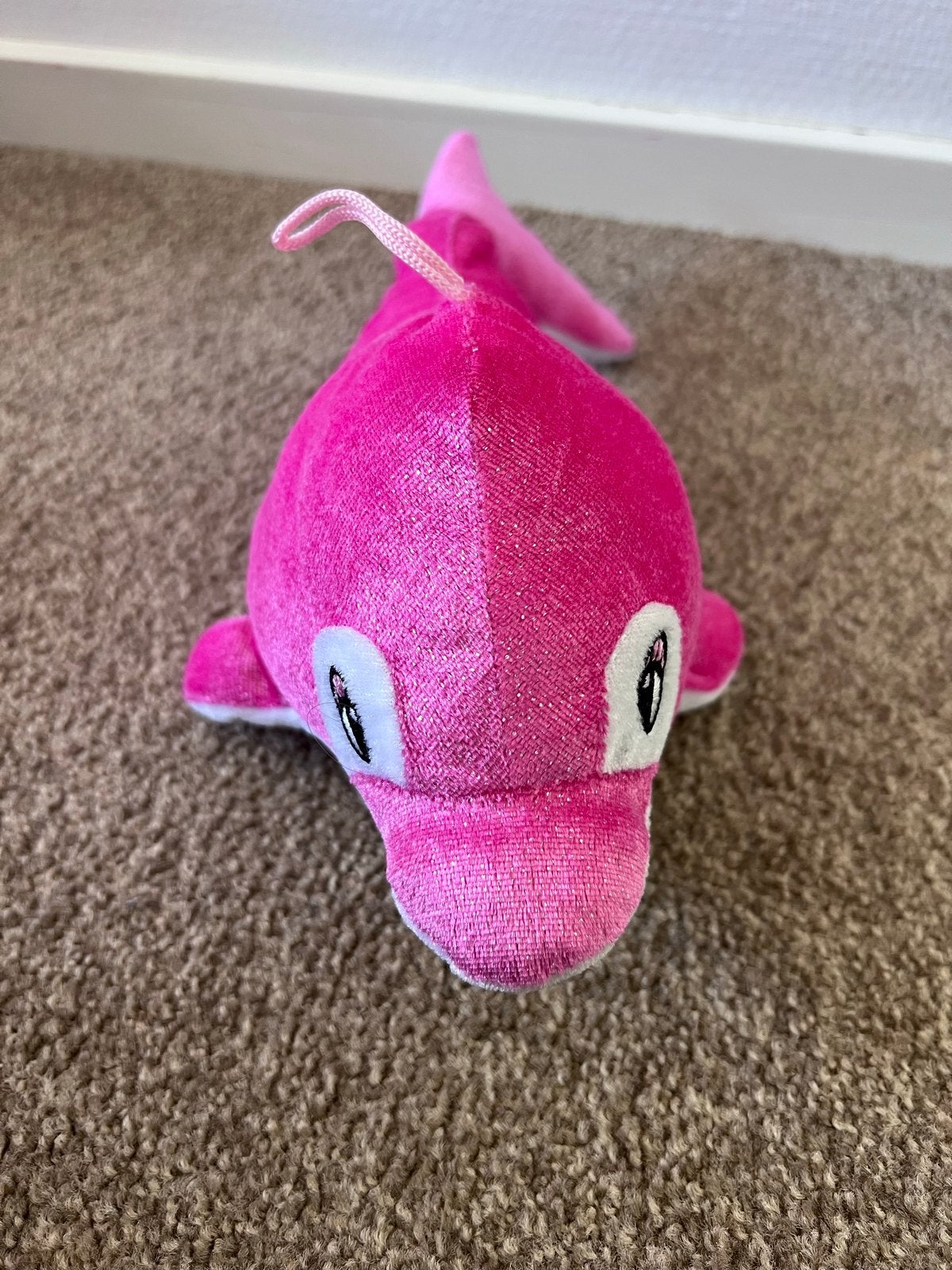 Roze dolfijnen knuffeltje met glittertjes, Ophalen of Verzenden, Overige typen