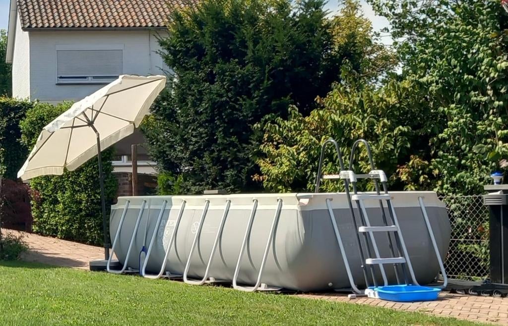 Zwembad met pomp, slangen, warmtemat en waterzuiveraar, Tuin en Terras, Ophalen, Gebruikt, 200 tot 300 cm, 80 tot 120 cm