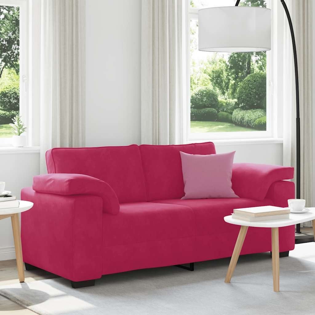Loveseat sofa wijnrood fluweel, 2-zits, Huis en Inrichting, Nieuw, Ophalen of Verzenden, Info@interium.shop, Stof